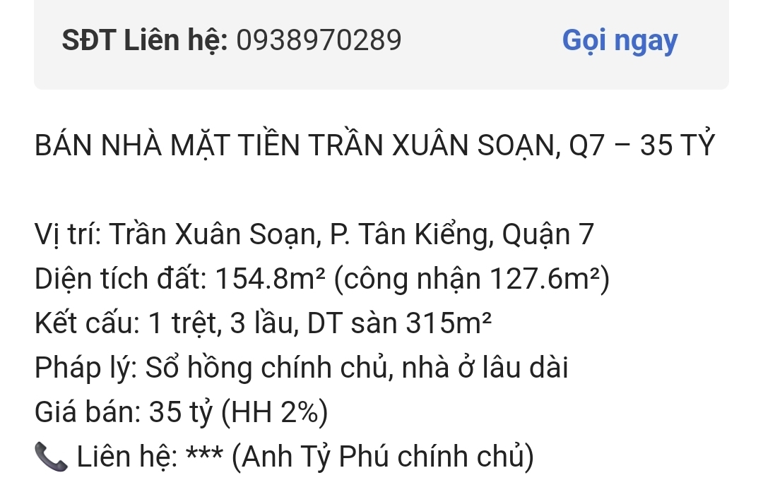 Bán BĐS 399 Trần Xuân Soạn Phường Tân Hưng - Hinh 1