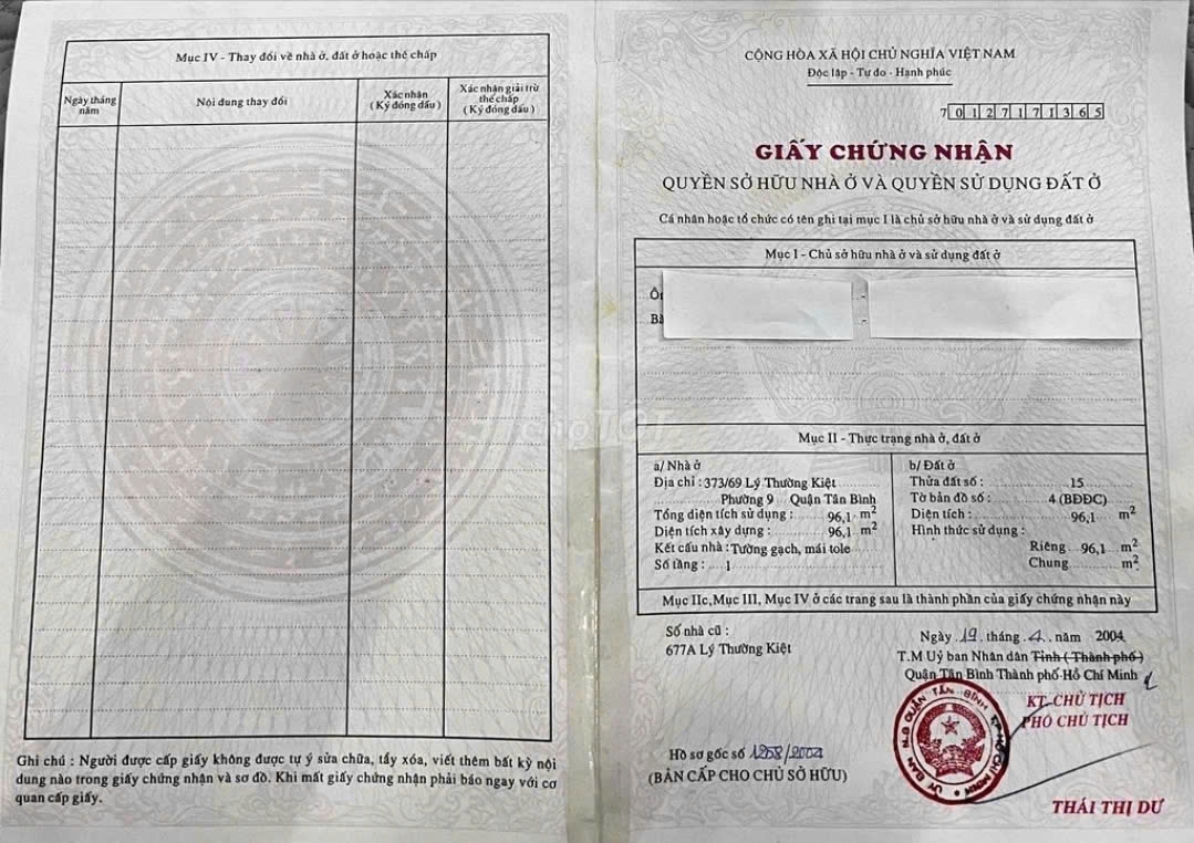 Bán Nhà 373/69 Lý Thường Kiệt Phường Tân Hòa - Hinh 2