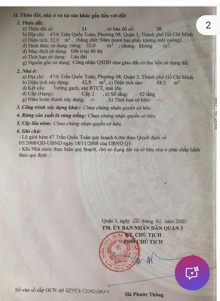 Bán Nhà 47/4-47/6 Trần Quốc Toản Phường Xuân Hòa - Hinh 2