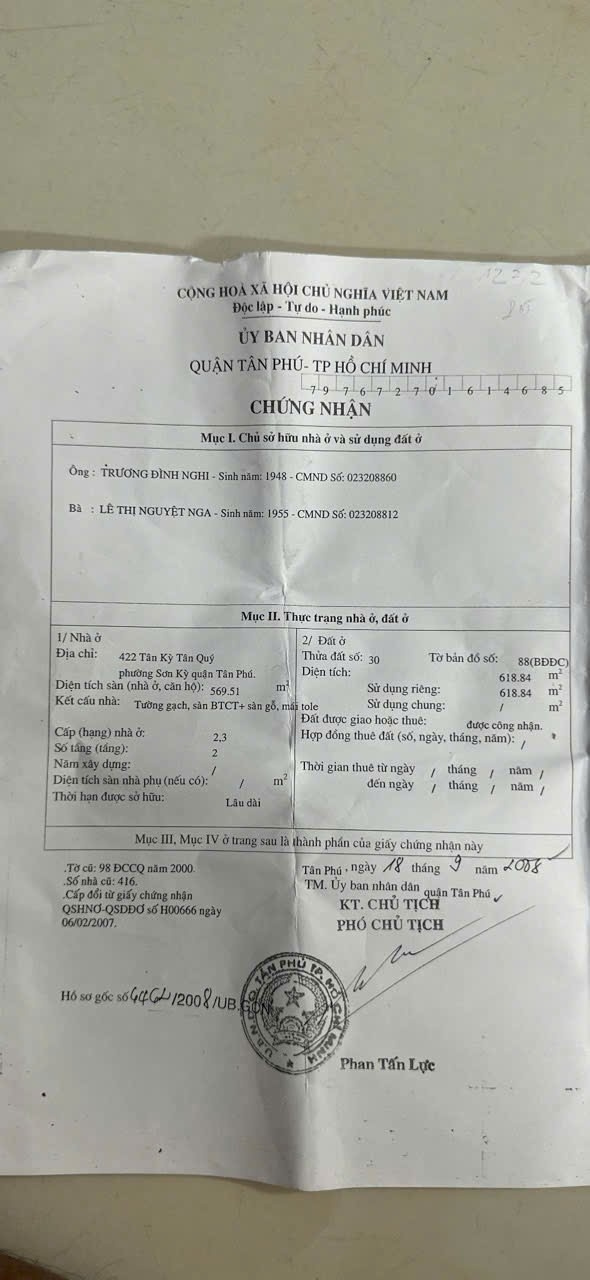 Bán Nhà 422 Tân Kỳ Tân Quý Phường Tân Sơn Nhì - Hinh 3
