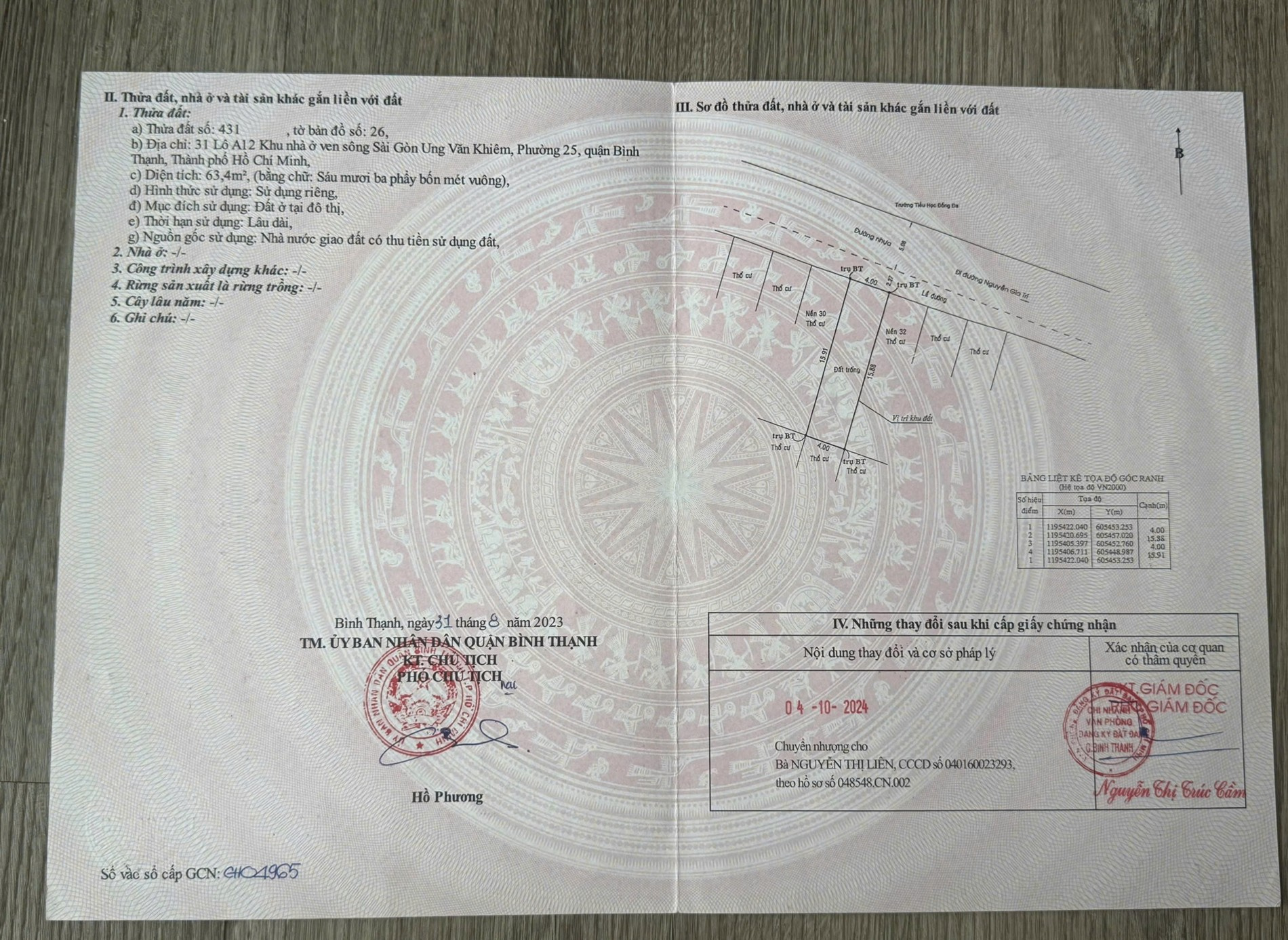 Bán nhà A12Số Lô: 31 Lô A12 Ung Văn Khiêm Phường Thạnh Mỹ Tây - Hinh 2