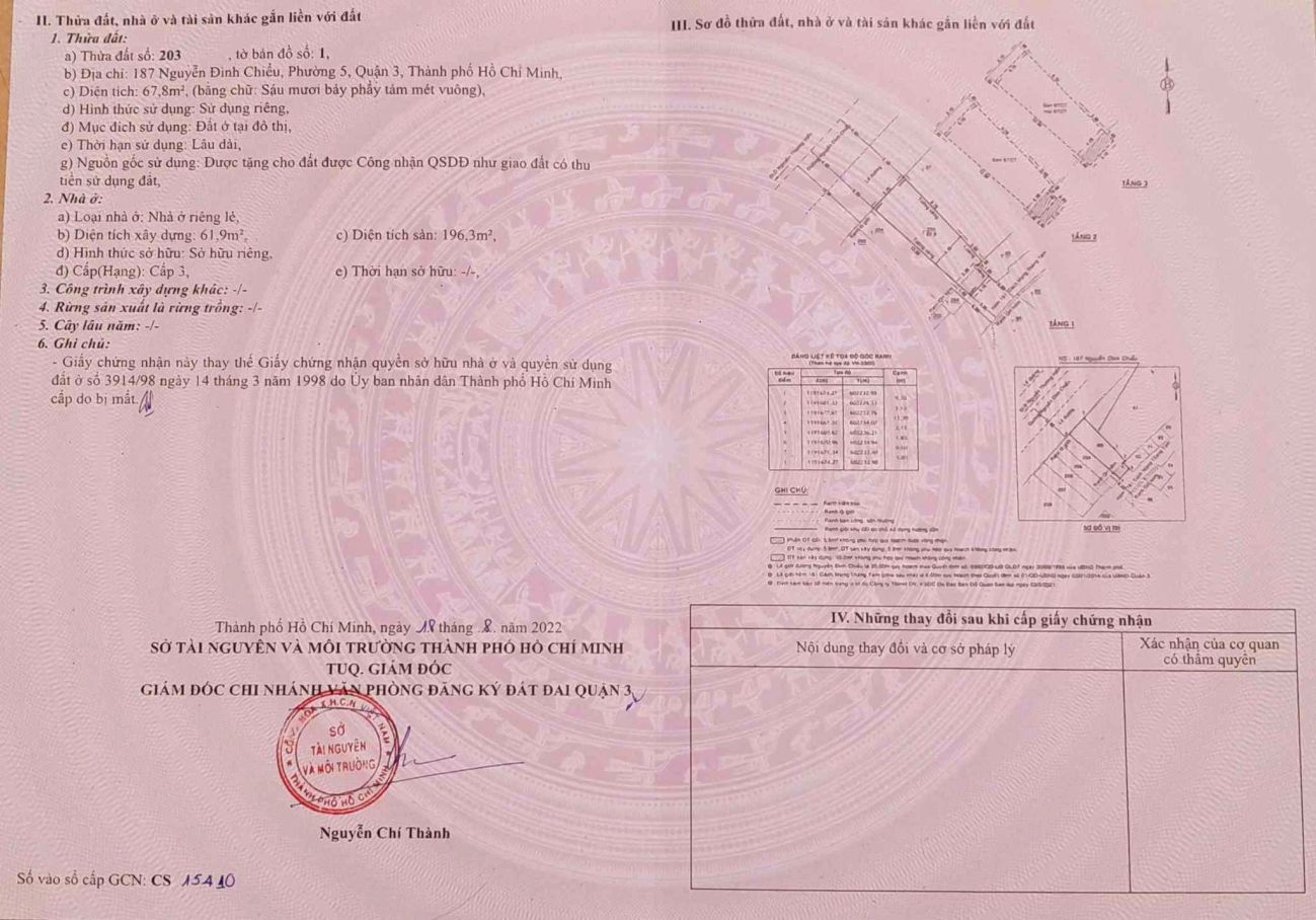 Bán Nhà 187 Nguyễn Đình Chiểu Phường Bàn Cờ - Hinh 1