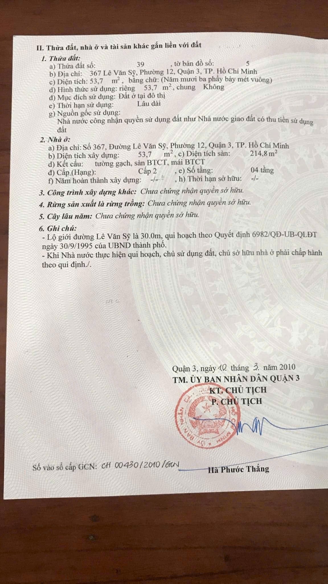 Bán nhà 367 Lê Văn Sỹ Phường Nhiêu Lộc - Hinh 5