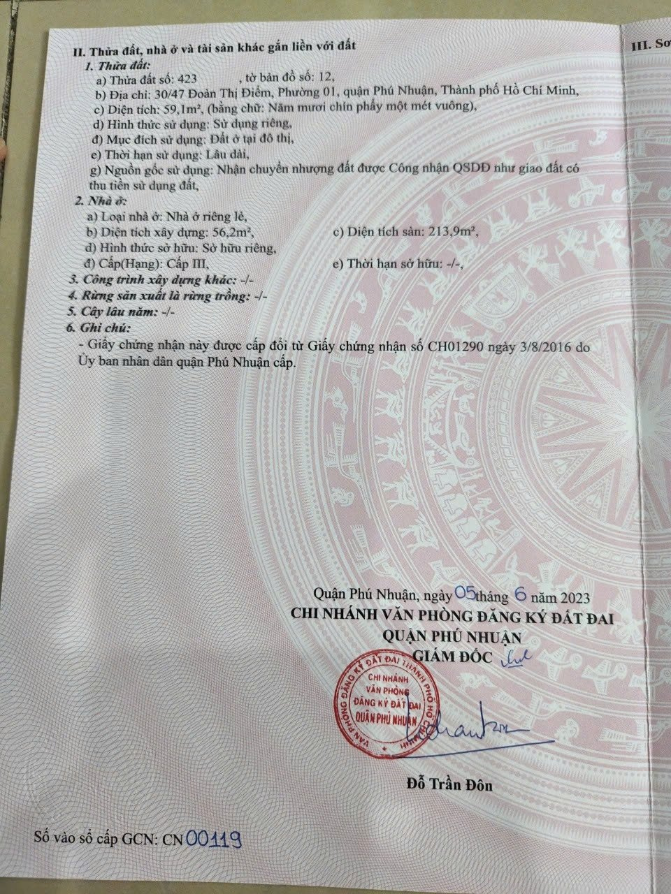 Bán Nhà 30/47 Đoàn Thị Điểm Phường Cầu Kiệu - Hinh 10
